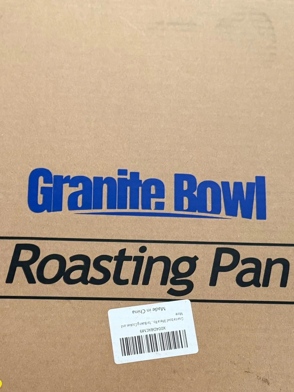 NWT Granite Bowl Classic Round Blue Enamel Baking Dishes - Set of 3 + Oven Mitt